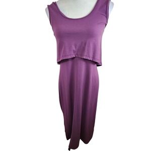 LISA RINNA collection Womens Purple Sleeveless Layered Maxi Dress XXSP